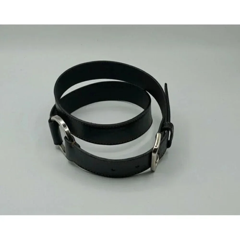 Francesco Biasia Women's Black Genuine Leather Belt Size Med Made in Italy - Picture 4 of 9